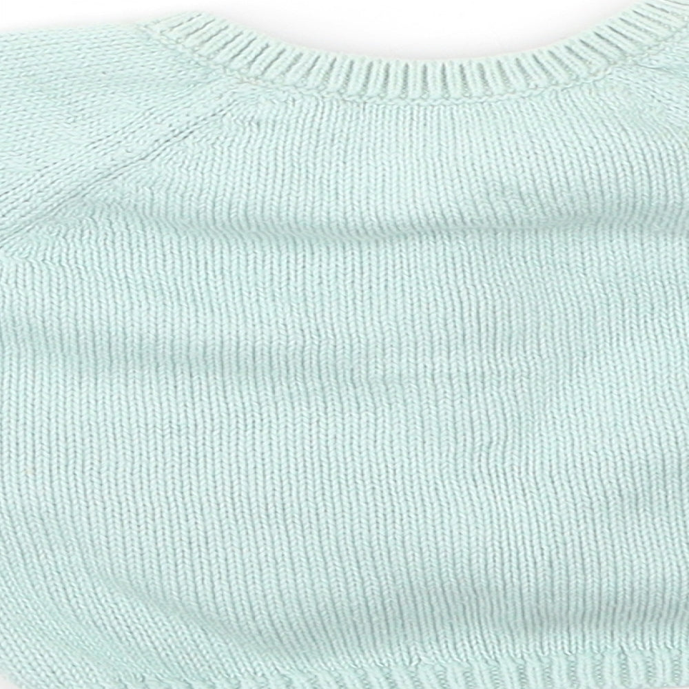 M&S Girls Green Cardigan Jumper Size 3-6 Months