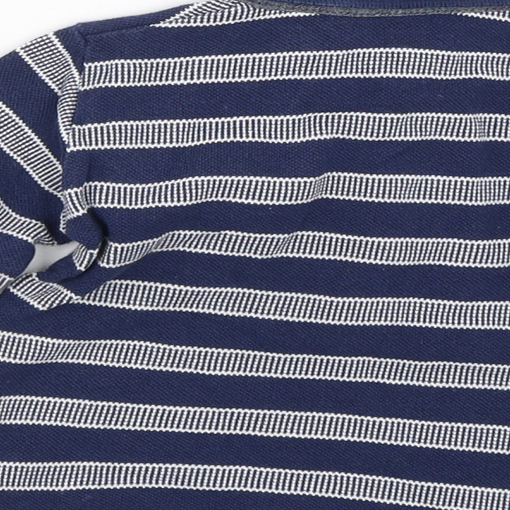 Matalan Black Striped Basic Polo Size 12 Months