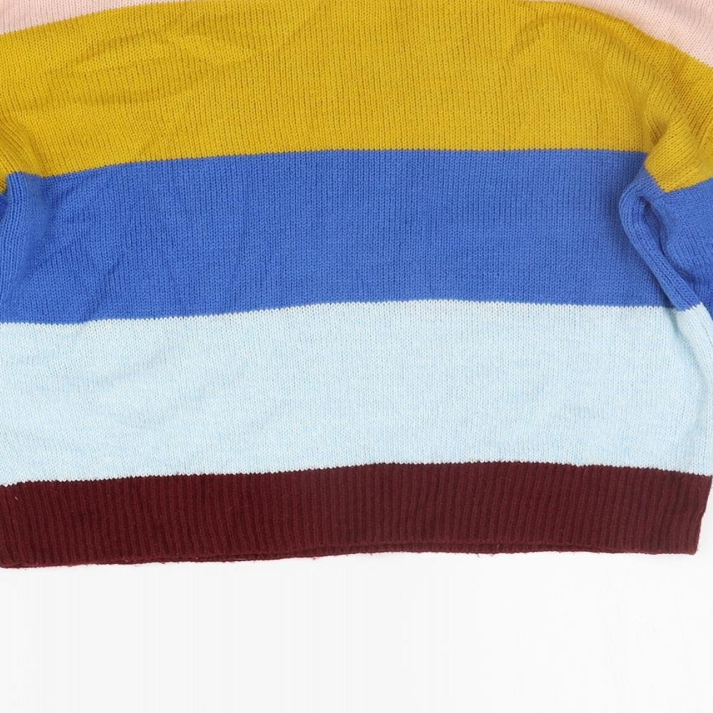 Divided Womens Multicoloured Striped Pullover Jumper Size S