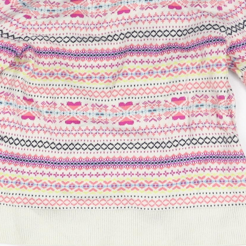 Gap Girls Pink Geometric Pullover Jumper Size XS