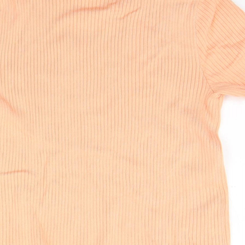 Divided Womens Orange Basic T-Shirt Size M