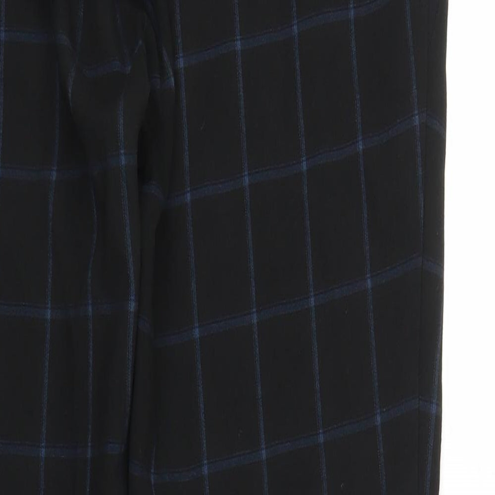 NEXT Womens Black Check Carrot Trousers Size 10 L27 in