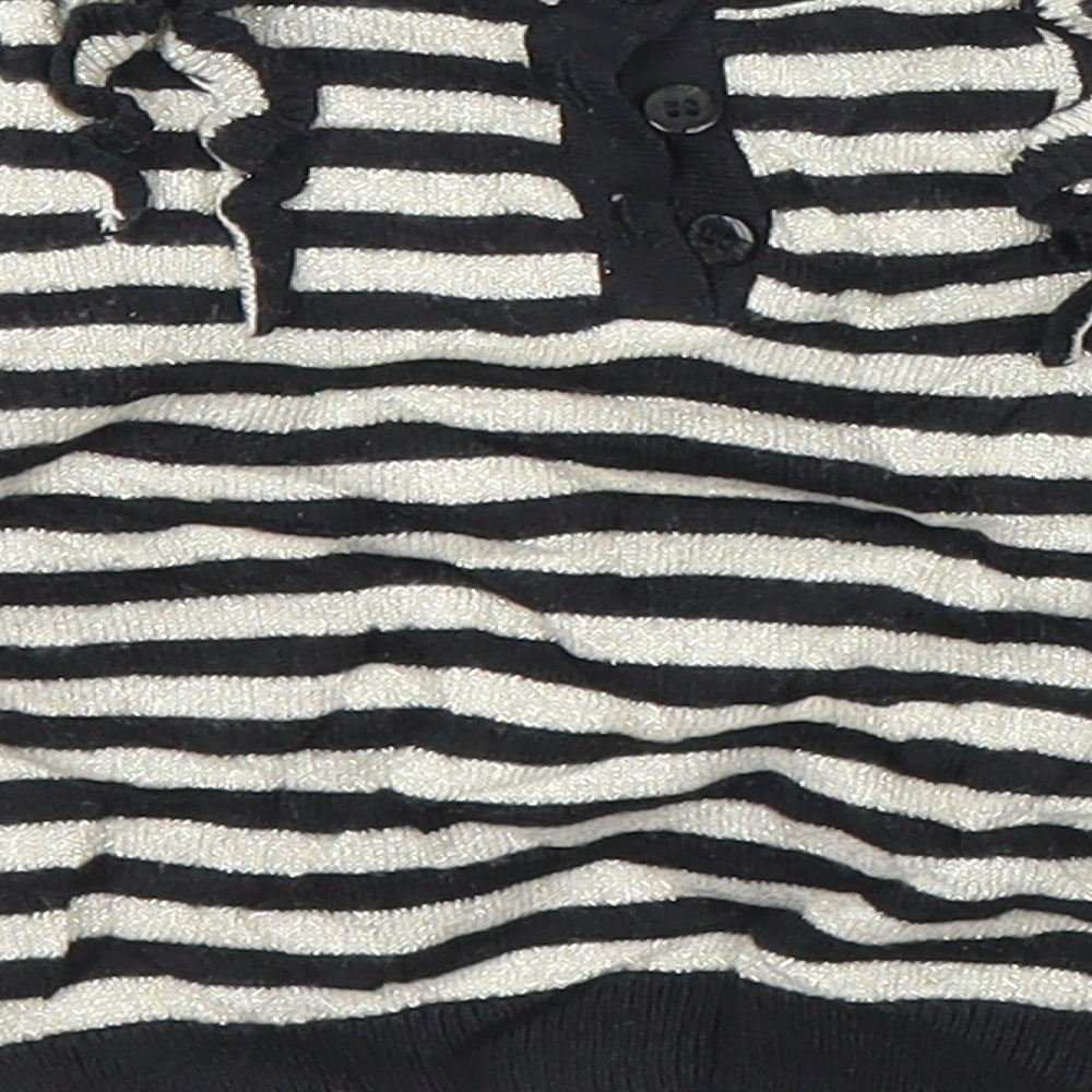 Baby K Girls Black Striped Cardigan Jumper Size 6-9 Months