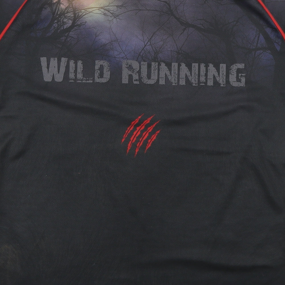 wolf run Mens Multicoloured Geometric T-Shirt Size M