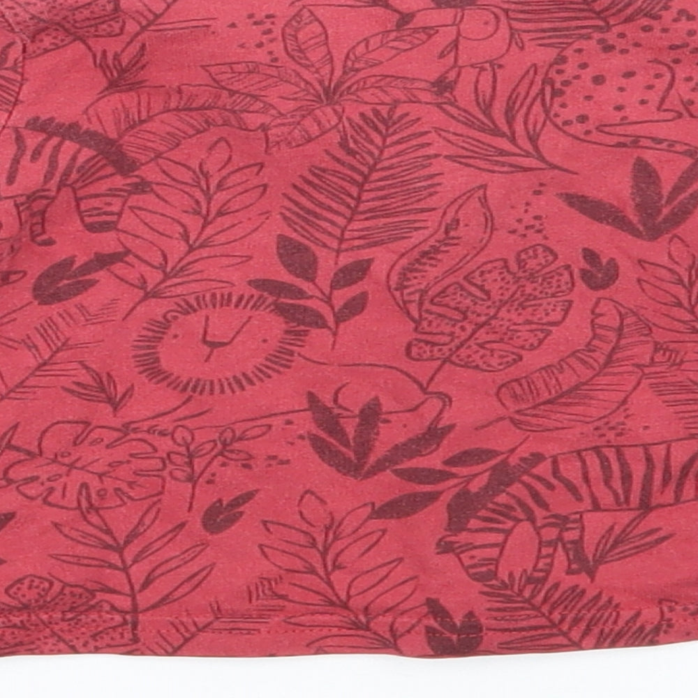 TU Boys Red Floral Basic T-Shirt Size 3-6 Months