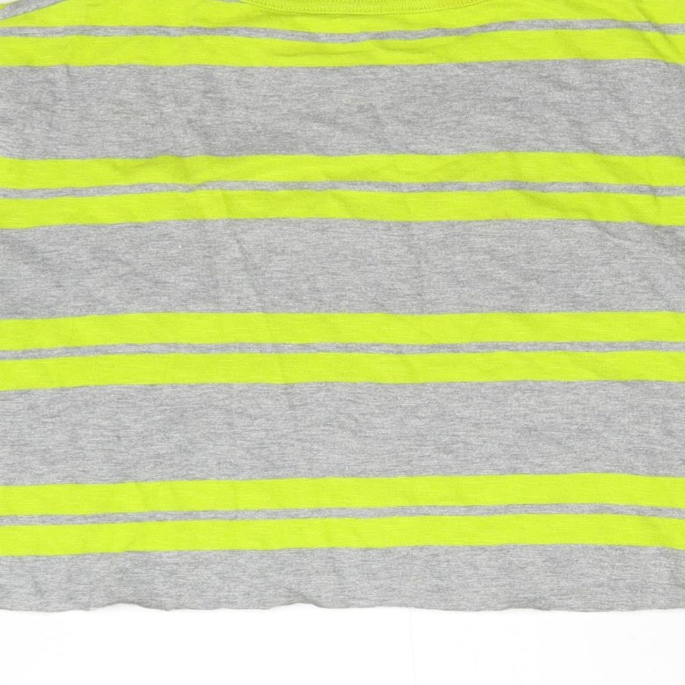 Gap Girls Grey Striped Cropped T-Shirt Size 10-11 Years
