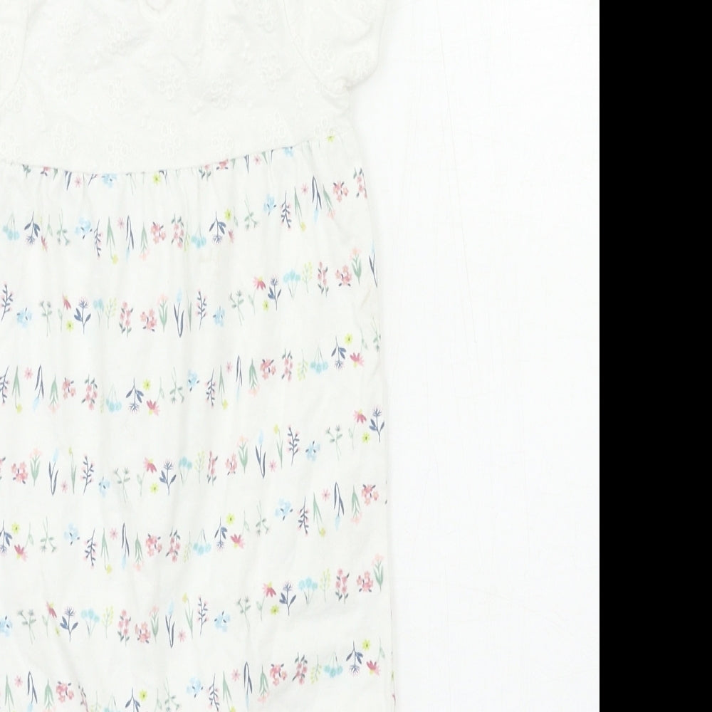 George Baby White Floral Babygrow One-Piece Size 3-6 Months