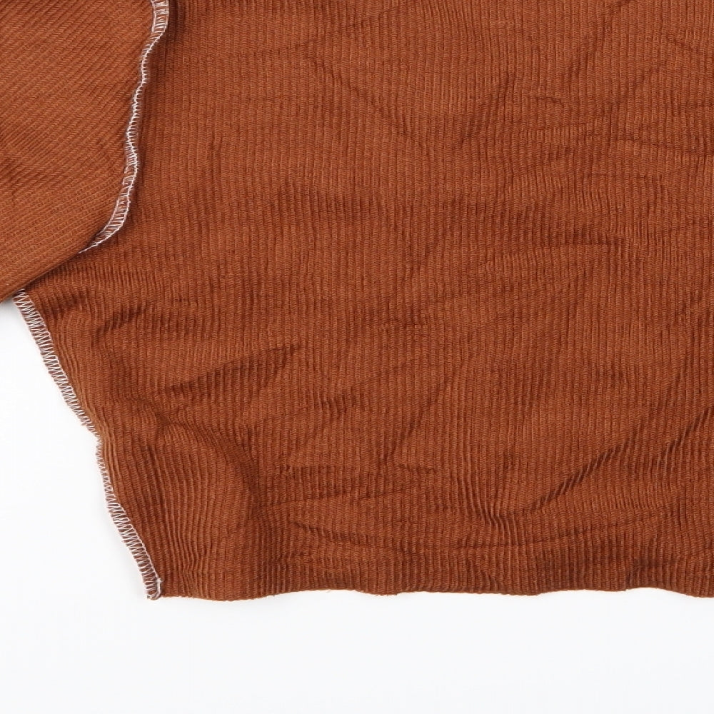 SheIn Womens Brown Pullover Jumper Size M - Open Front Sweater