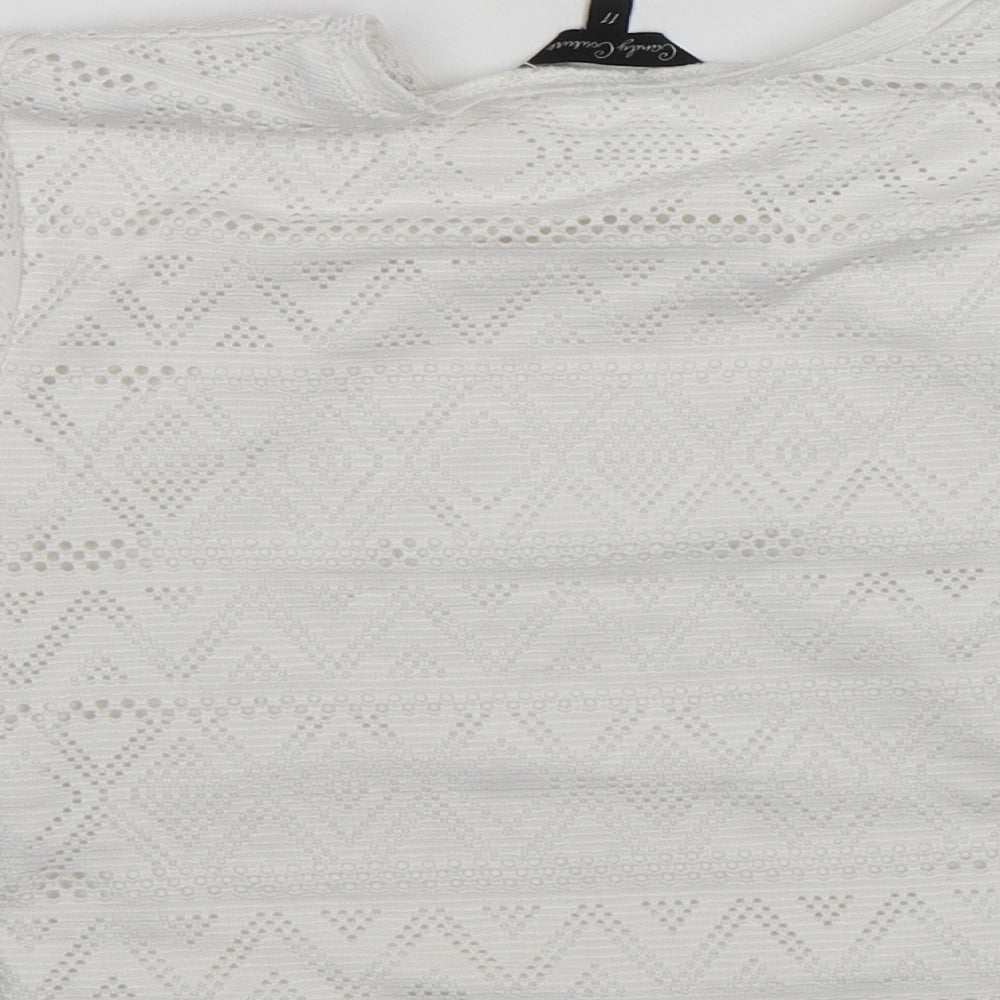 Candy Couture Girls White Basic T-Shirt Size 11 Years