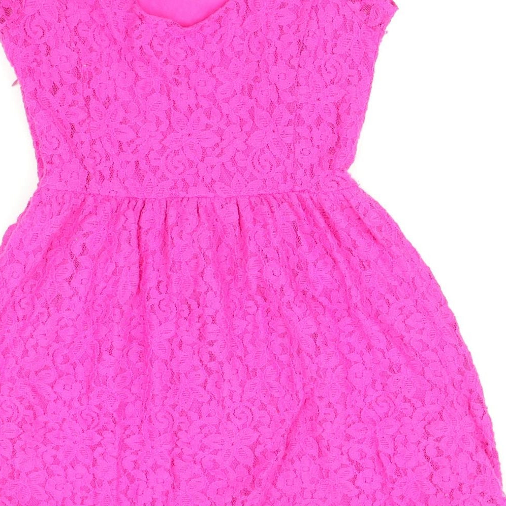 South Womens Pink Floral Fit & Flare Size 10