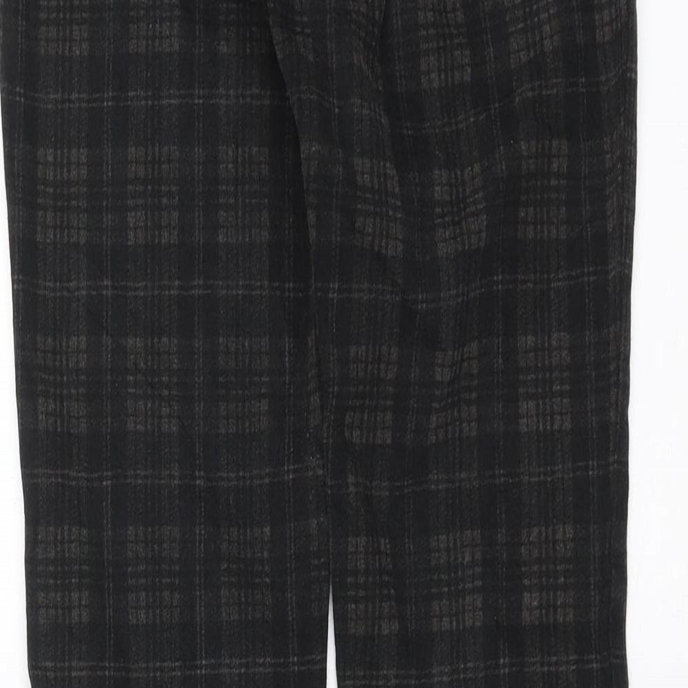 negozil scelto Womens Black Check Trousers Size 28 in L27 in