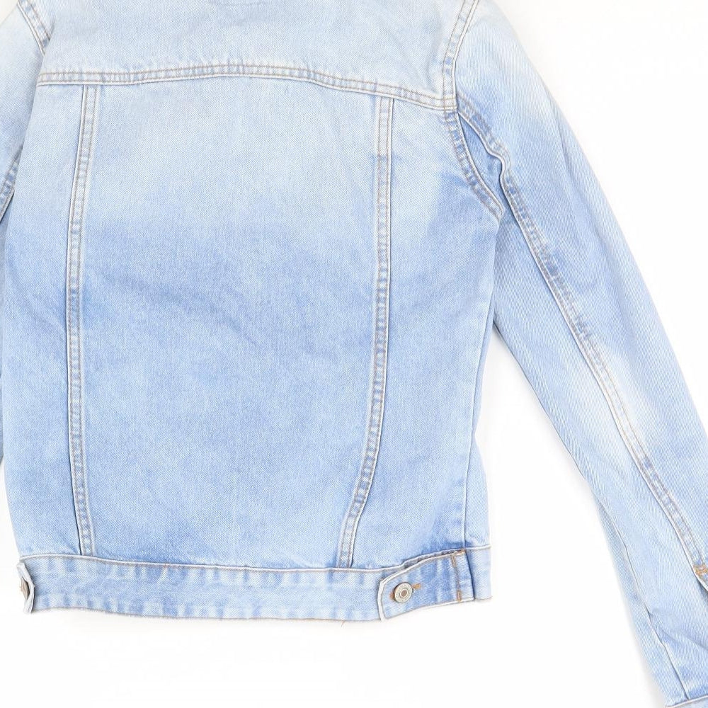 Denim & Co. Womens Blue Denim Jacket Size 4