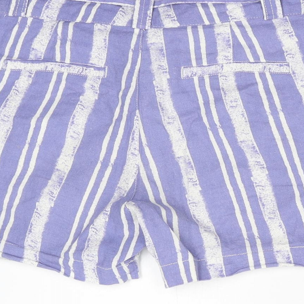 Primark Womens Blue Striped Utility Shorts Size 8