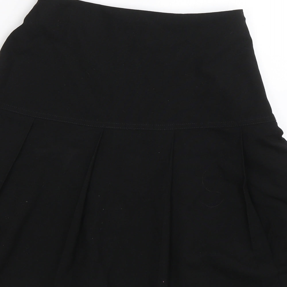 BHS Girls Black Pleated Skirt Size 12 Years - School uniform
