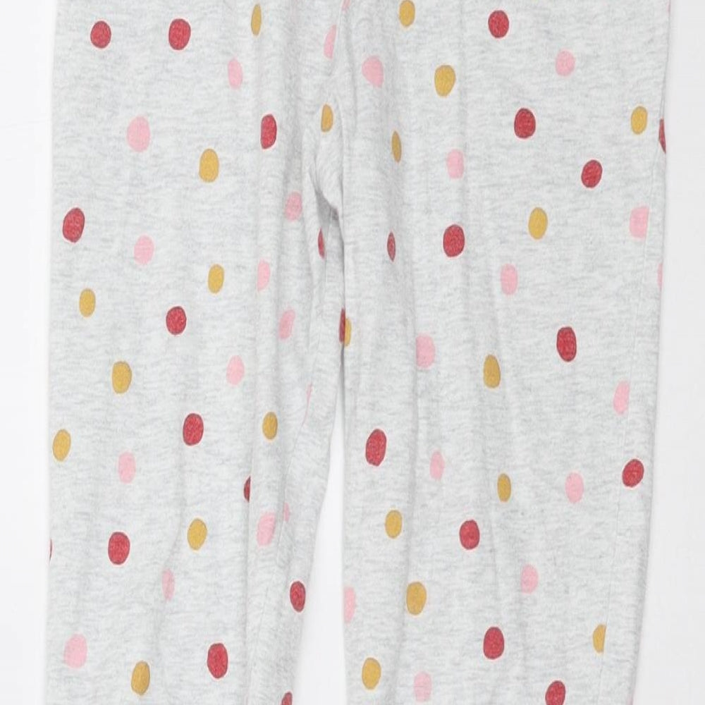 F&F Girls Grey Polka Dot Pyjama Pants Size 7-8 Years