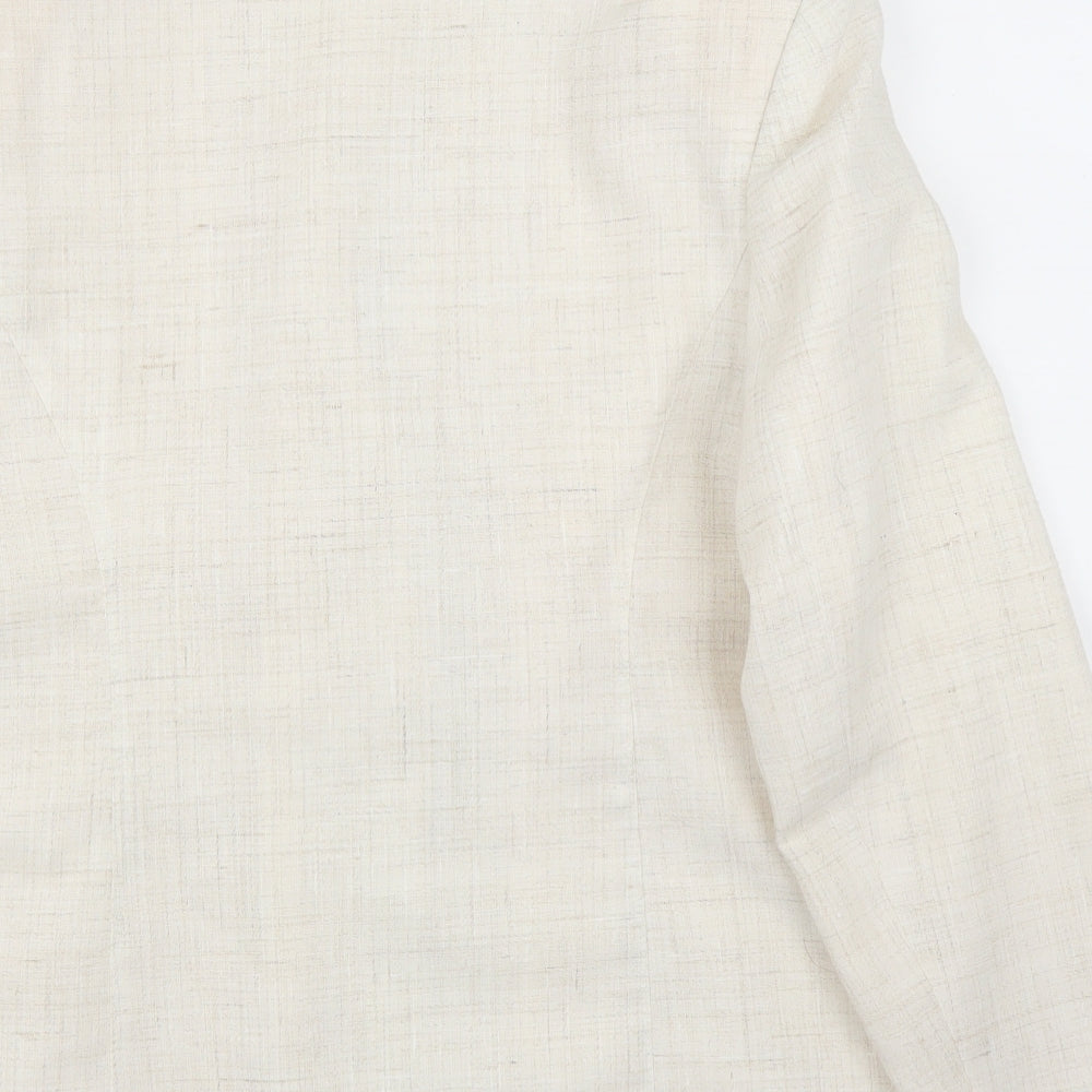 Preworn Womens Ivory Jacket Blazer Size L