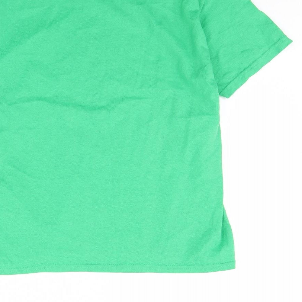 Gildan Boys Green Basic T-Shirt Size M - Dinosaur
