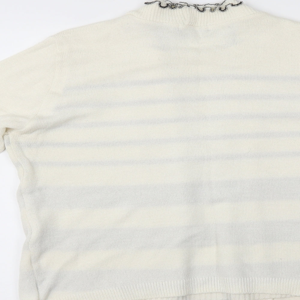 Jenny Loyd Womens Ivory Striped Pullover Jumper Size 6