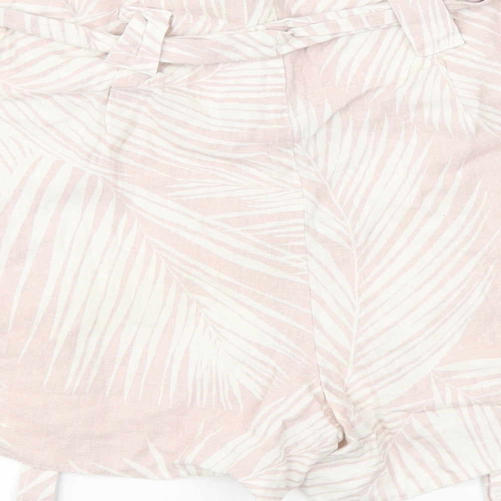 New Look Womens Pink Floral Cargo Shorts Size 6