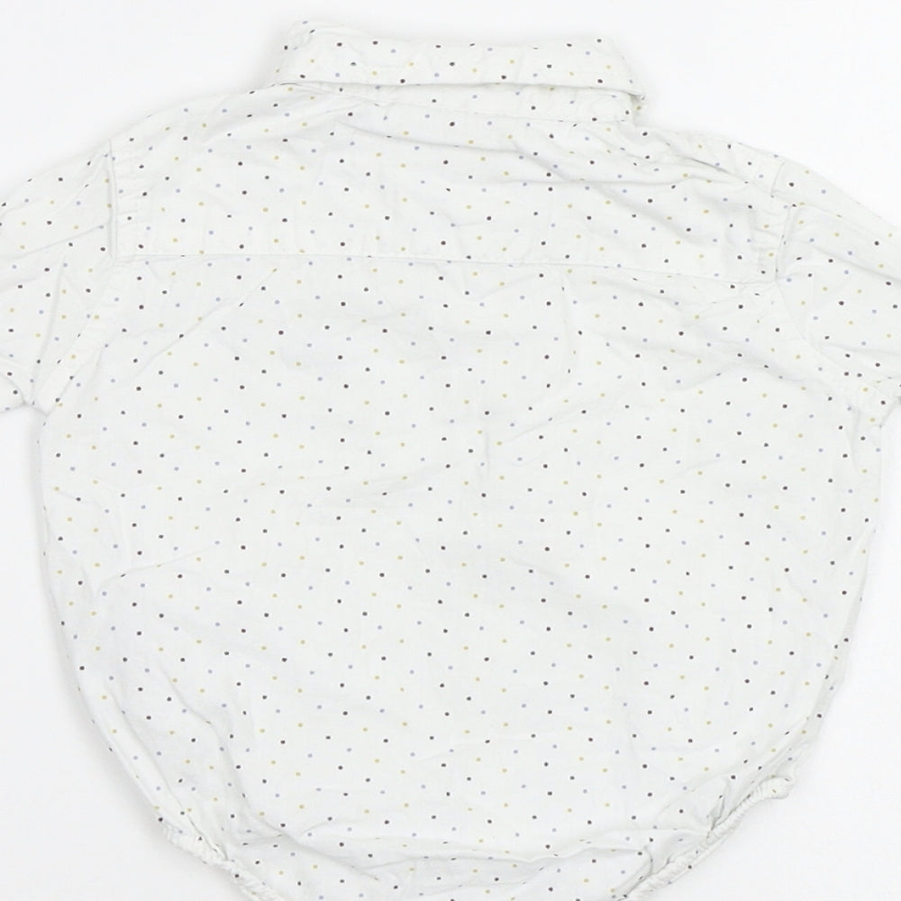 Little Gent Baby White Polka Dot Babygrow One-Piece Size 3-6 Months
