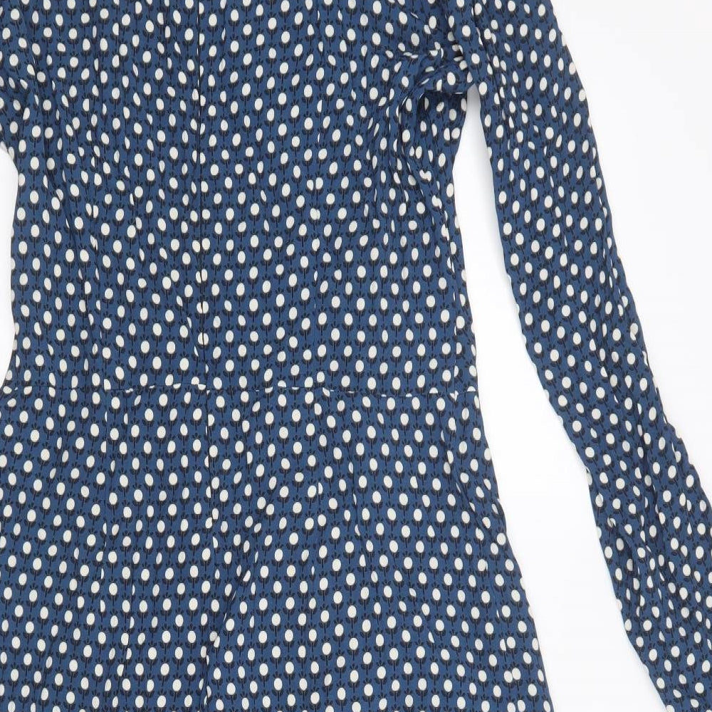 Preworn Womens Blue Floral A-Line