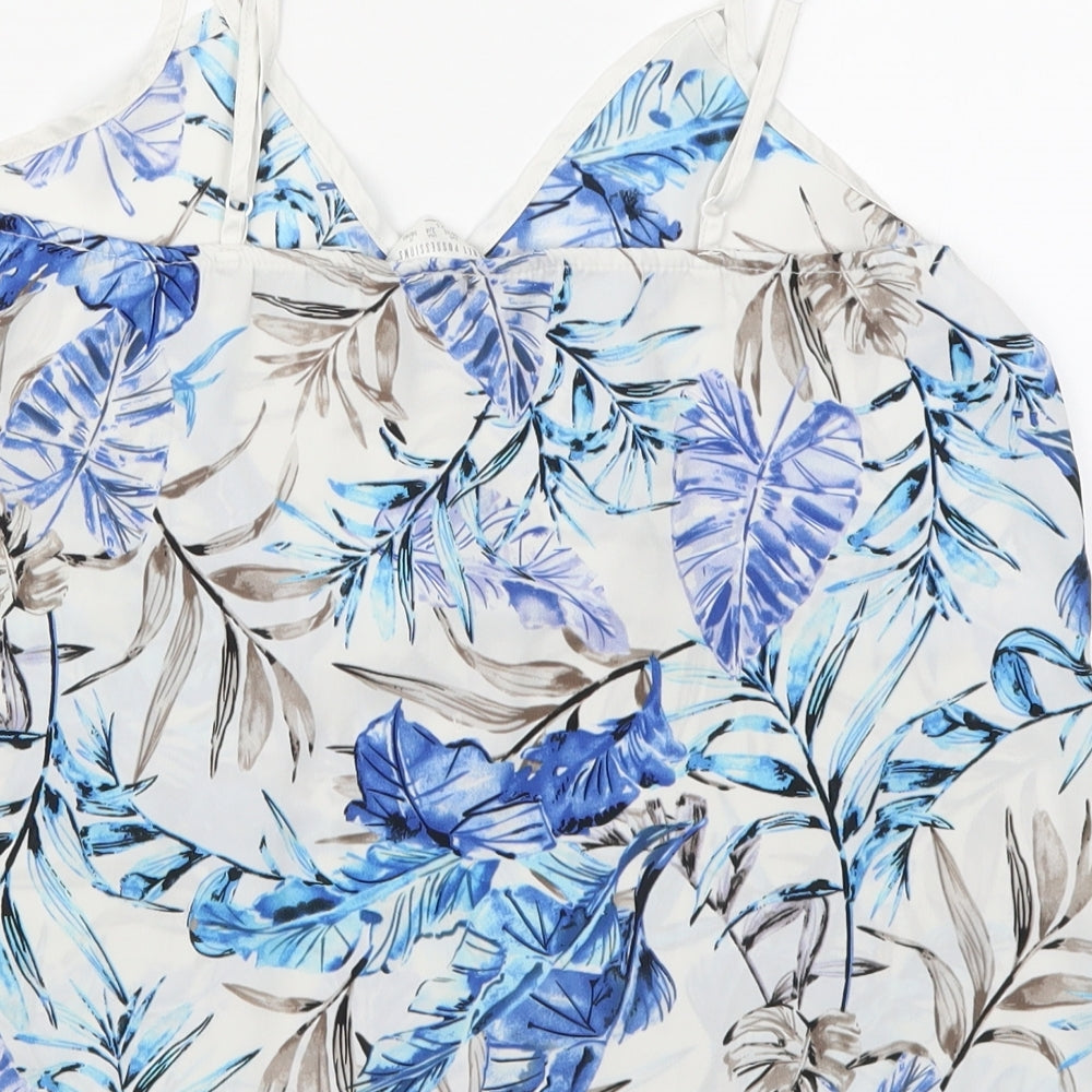 Primark Womens Blue Floral Cami Pyjama Top Size 6