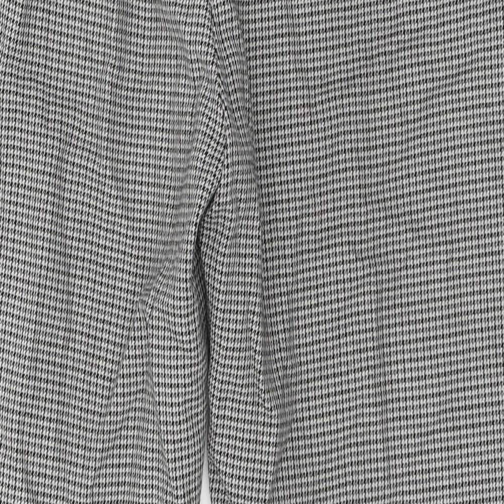 Marks and Spencer Womens Green Houndstooth Trousers Size 12 L25 in