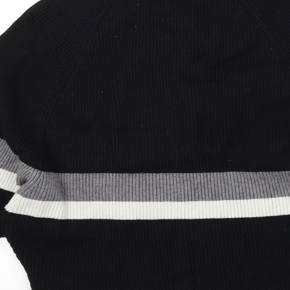 sweewe Womens Black Striped Pullover Jumper Size M