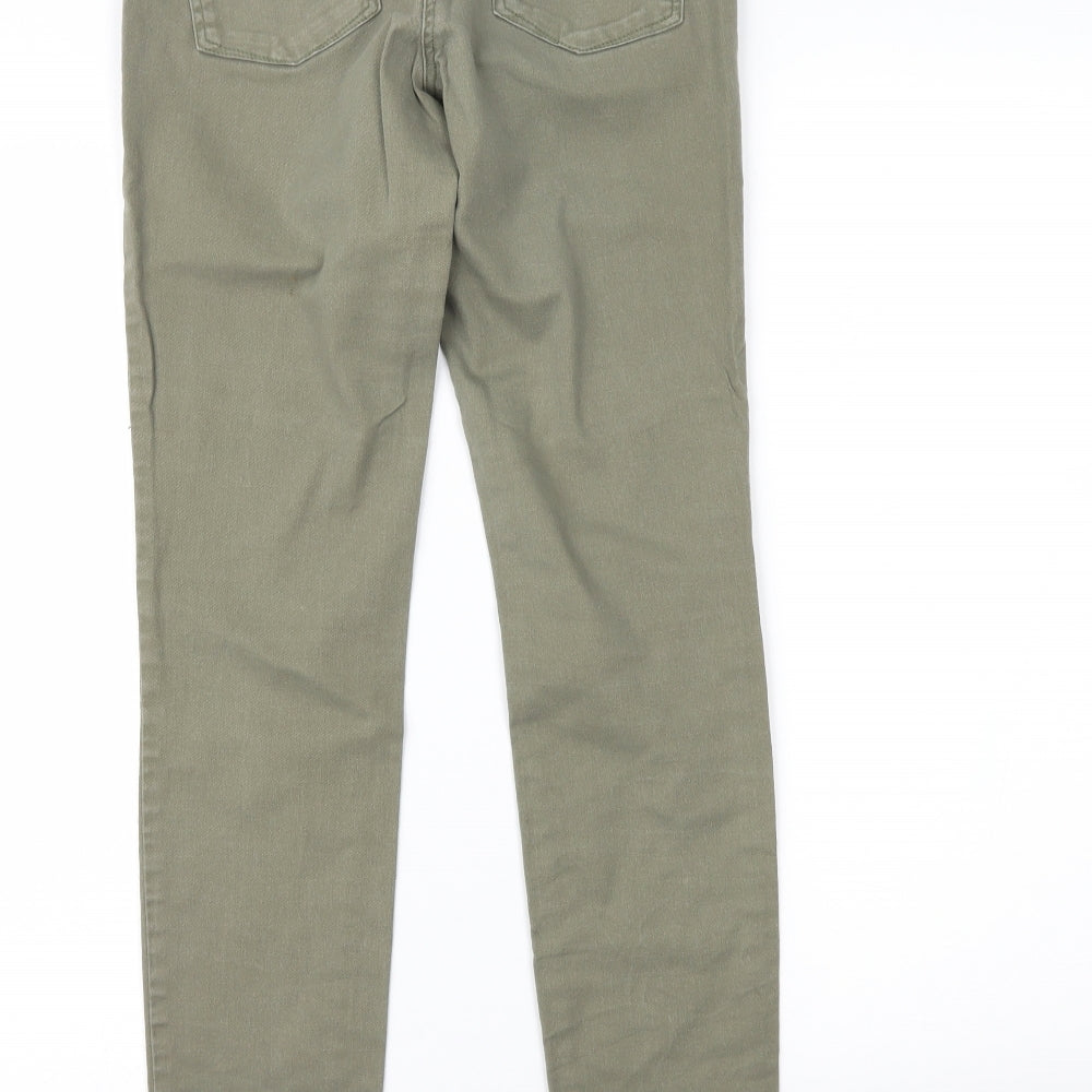 H&M Womens Green Denim Skinny Jeans Size 10 L28 in