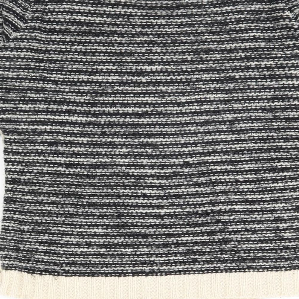 Dunnes Stores Womens Black Striped Pullover Jumper Size 10