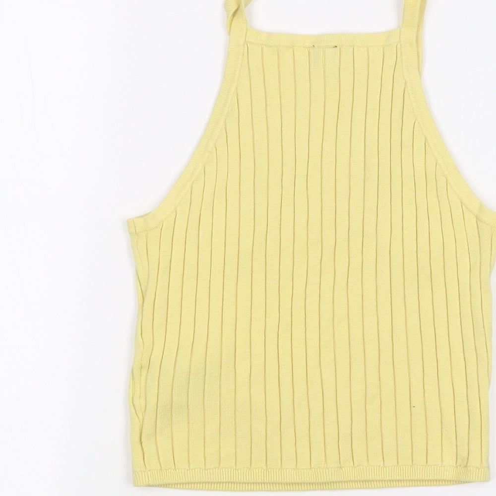 H&M Womens Yellow Basic Tank Size S