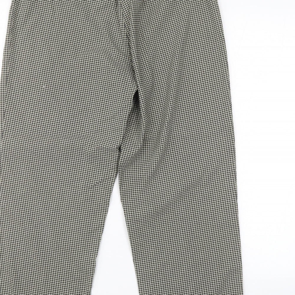Share Womens Green Check Trousers Size 16 L28 in