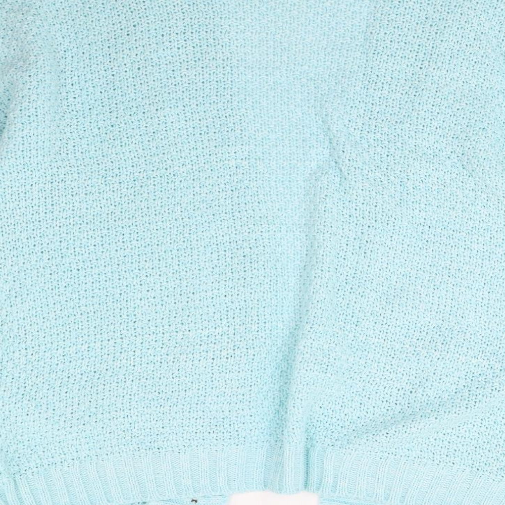 Preworn Womens Blue Knit Cardigan Jumper Size L