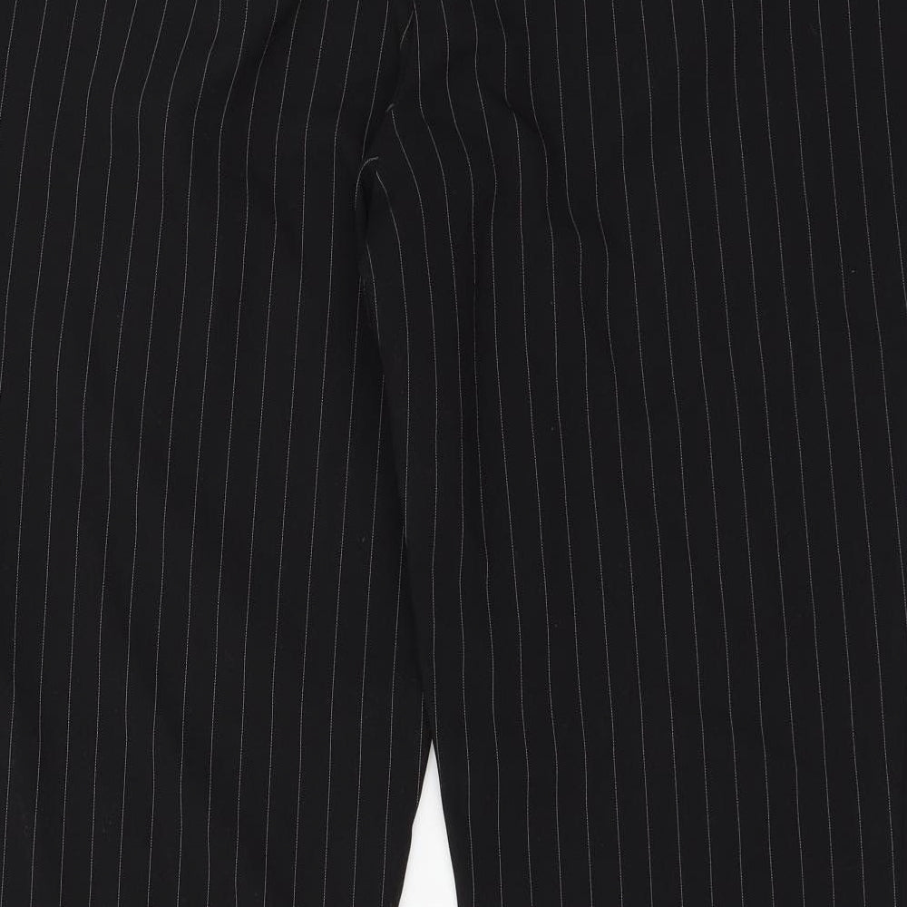 E-vie Womens Black Striped Trousers Size 18 L31 in