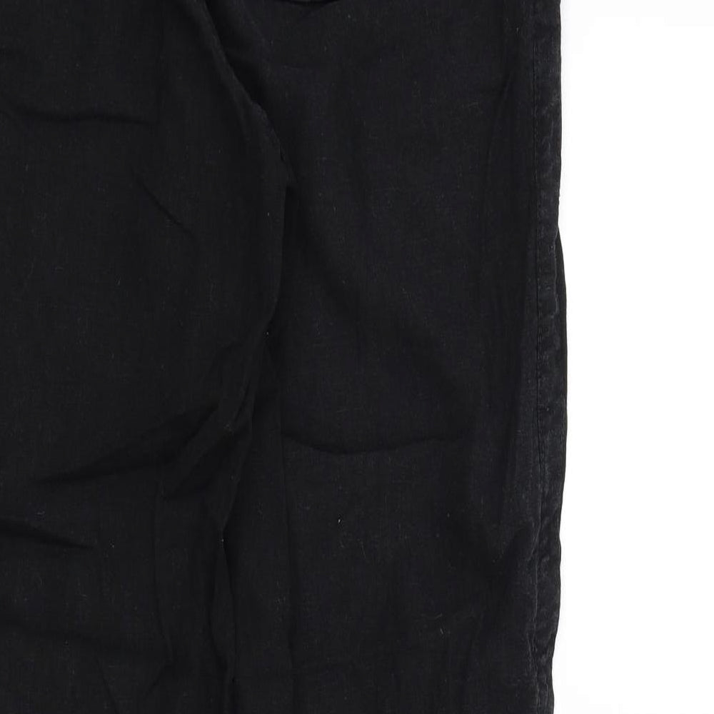 Peackocks Womens Black Trousers Size 12 L28 in
