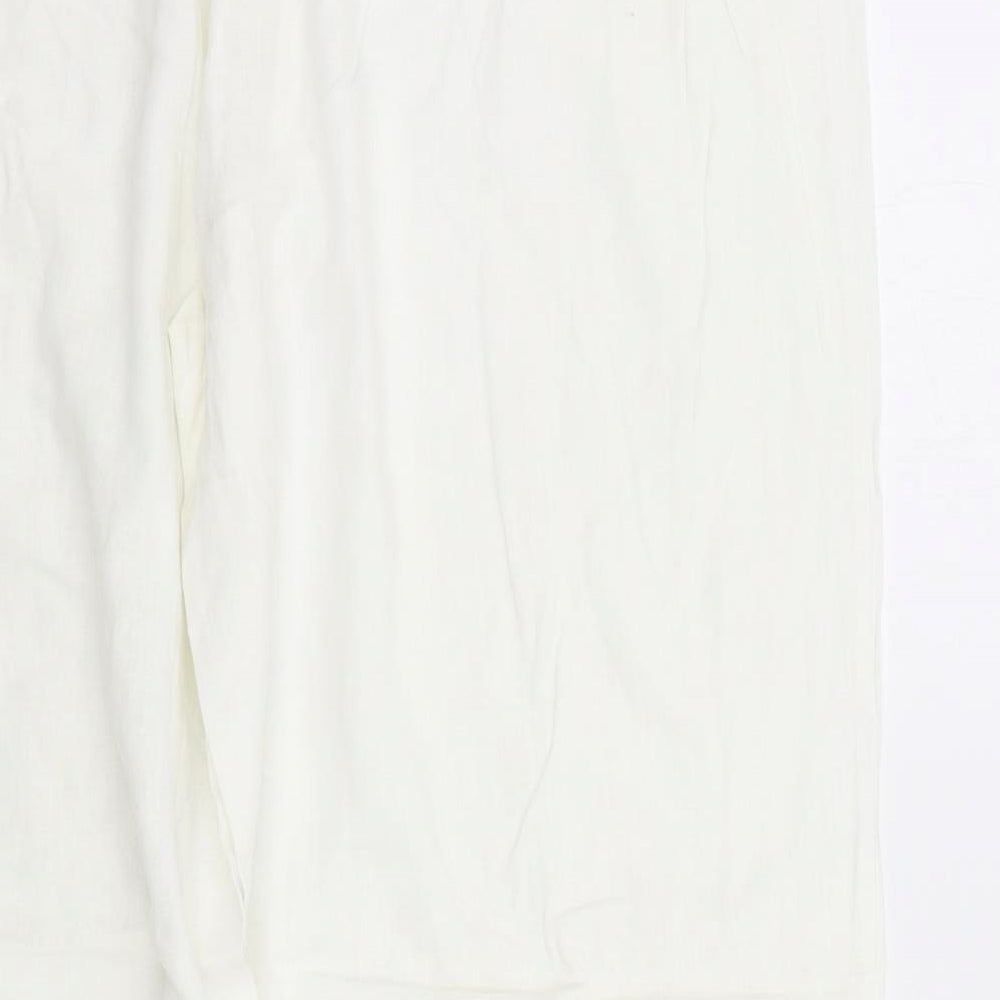 M&S Womens White Trousers Size 18 L29 in