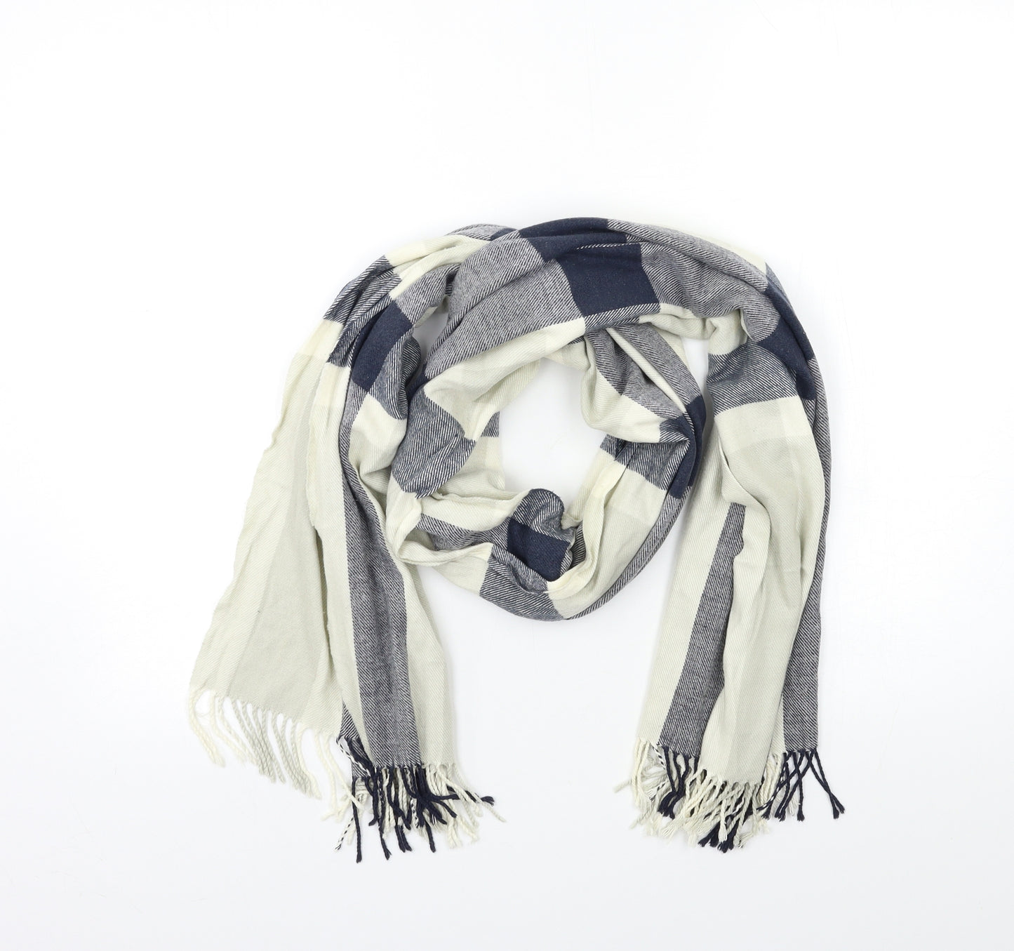 Preworn Womens Blue Check Scarf