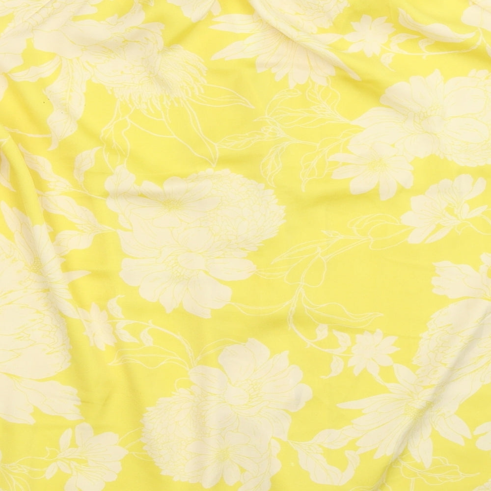 H&M Womens Yellow Basic Button-Up Size 14