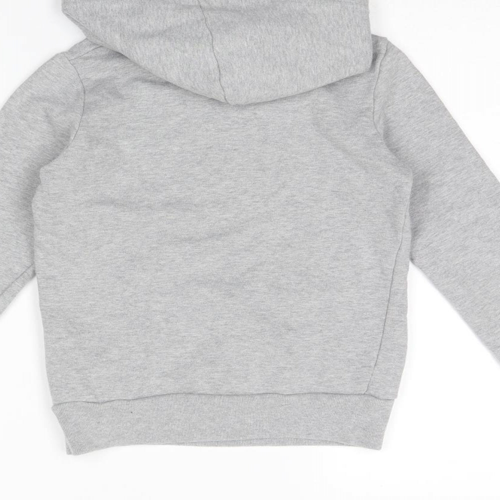 Benetton Girls Grey Pullover Hoodie Size 7 Years
