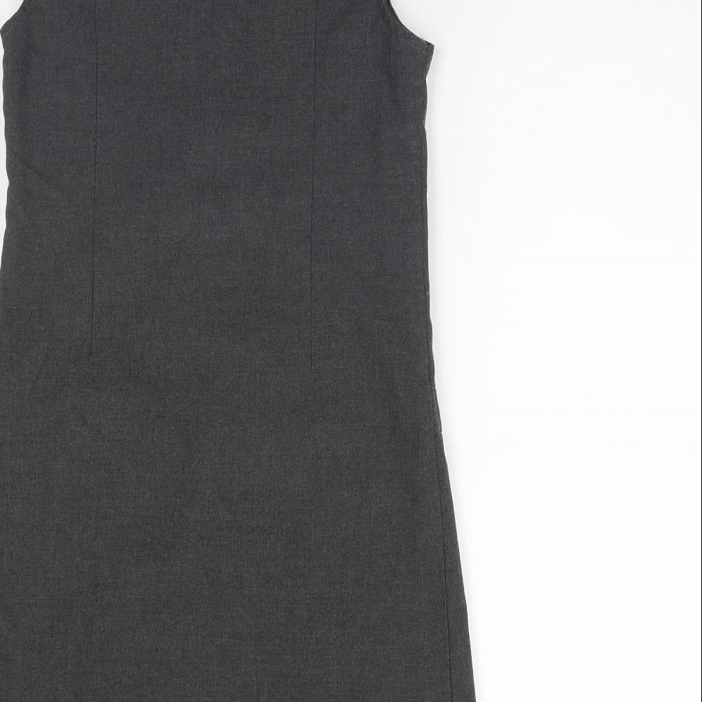 M&S Girls Grey Pinafore/Dungaree Dress Size 8 Years - School