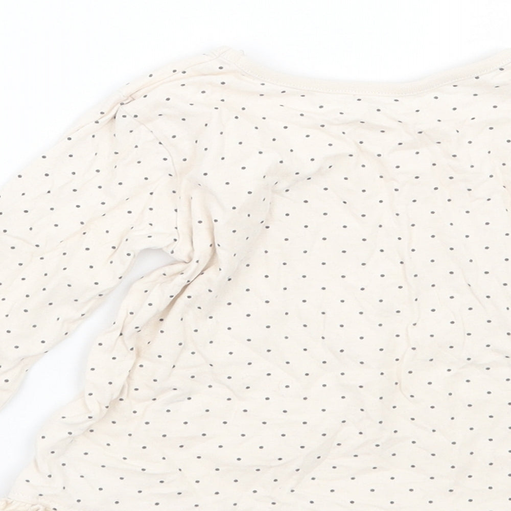 George Girls Ivory Polka Dot Basic T-Shirt Size 9-12 Months