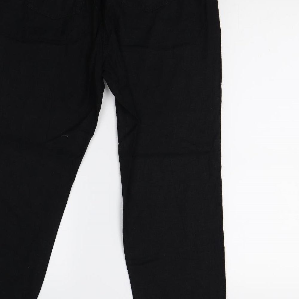 M&S Womens Black Trousers Size 14 L28 in