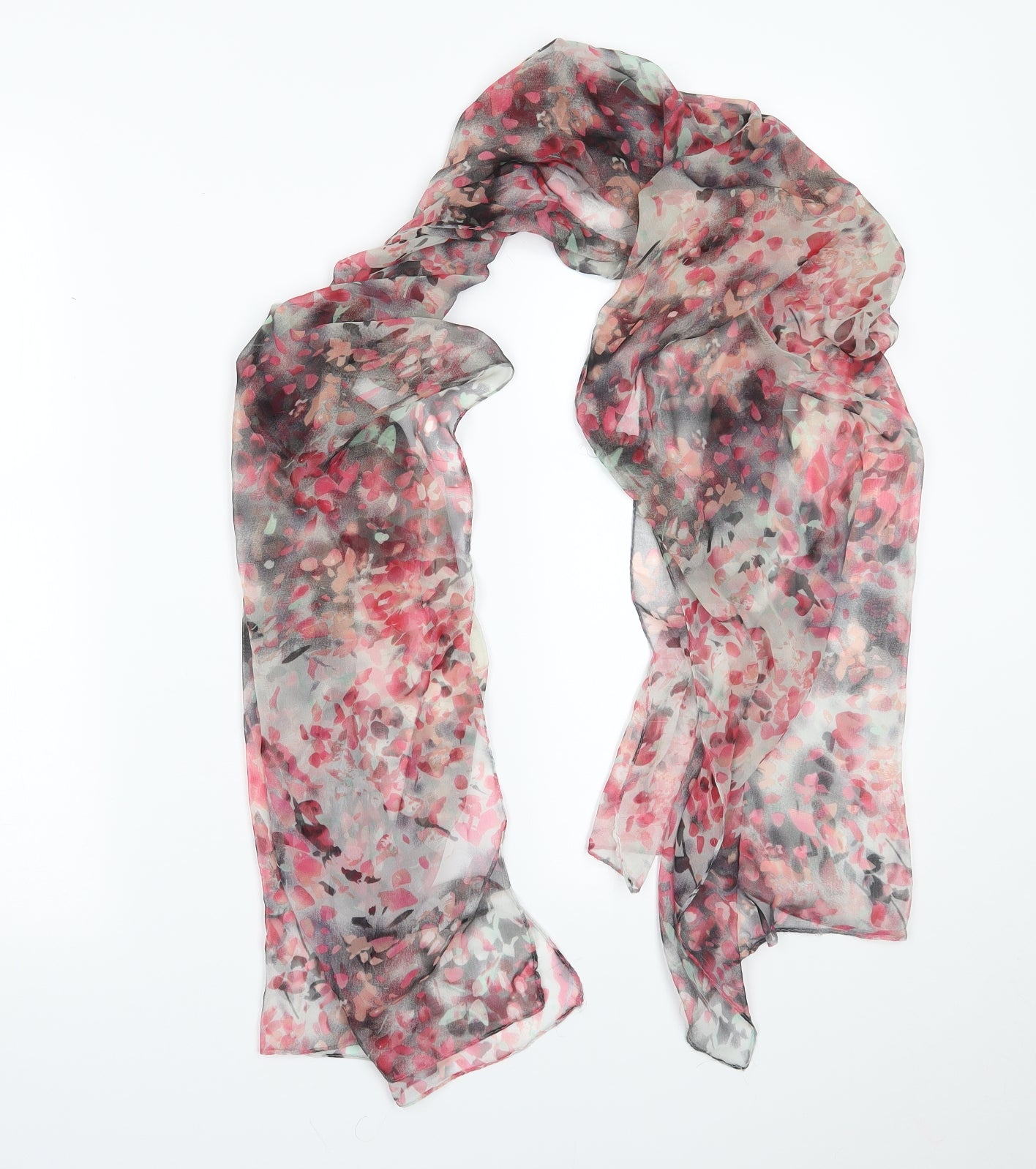 Preowrn Womens Pink Floral Scarf