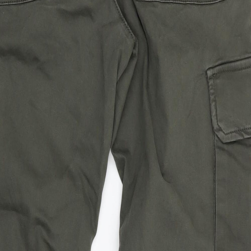 TU Mens Green Cargo Trousers Size 34 in L30 in - Straight Tapered Leg
