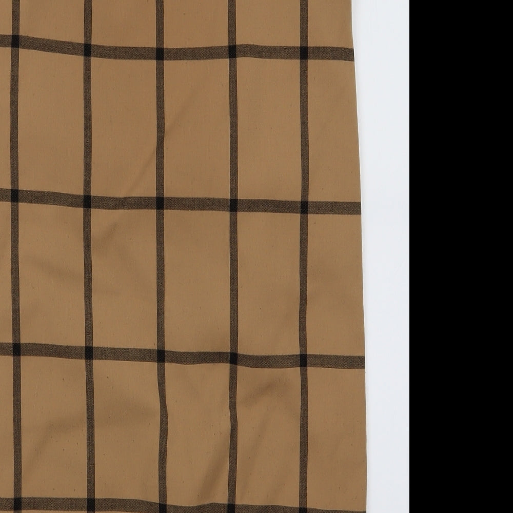 Next Tailoring Womens Brown Check Shift Size 8