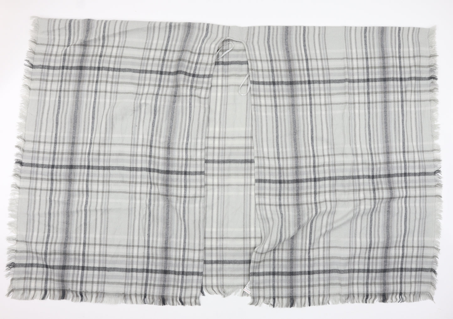 NEXT Womens Grey Plaid Knit Shawl/Wrap