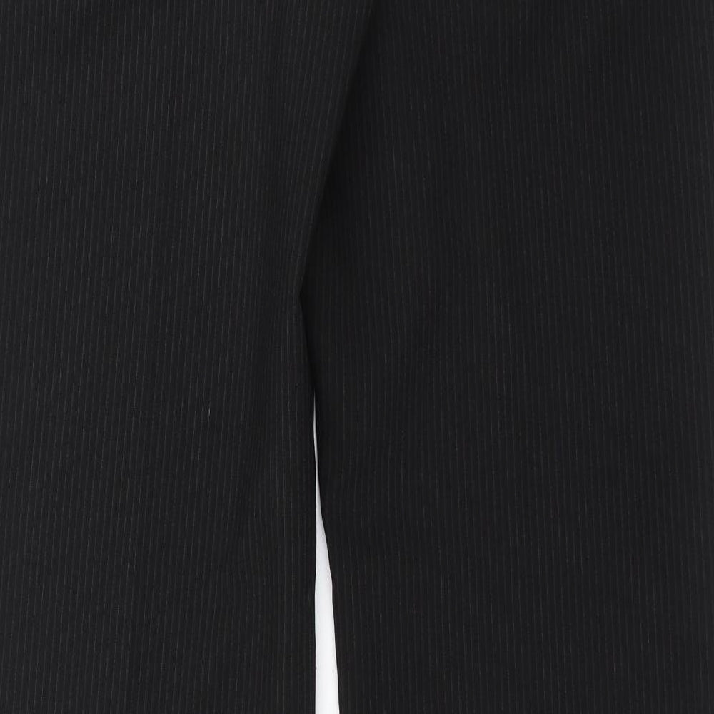 New Look Womens Black Striped Trousers Size 14 L31 in