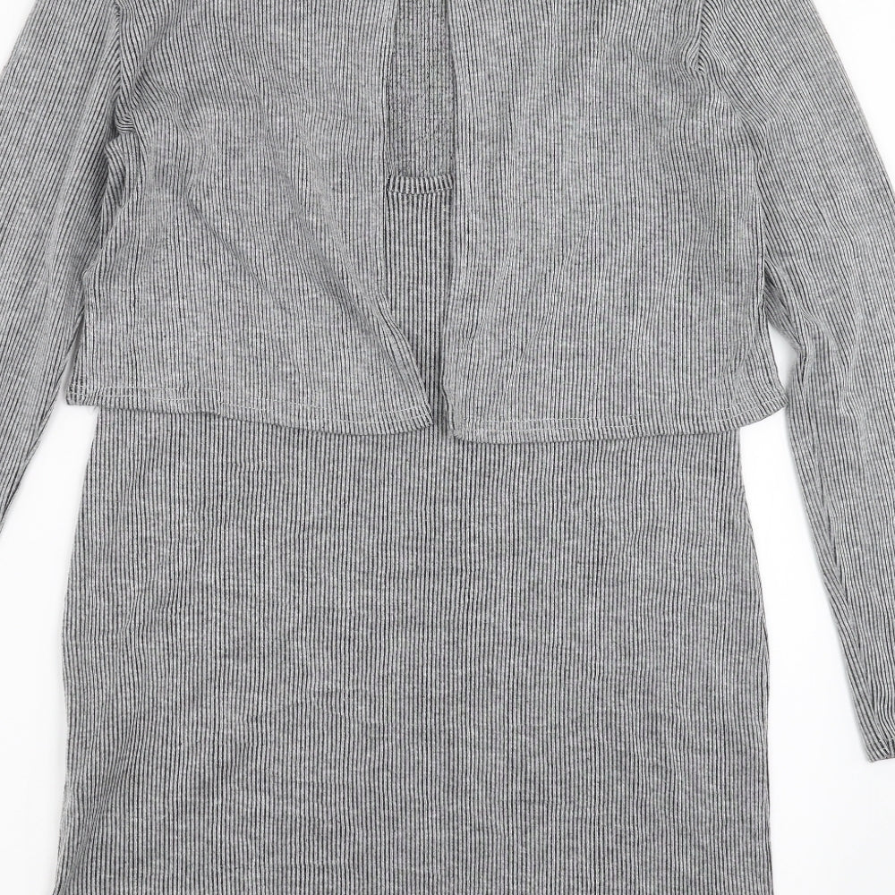 CAMEO ROSE Womens Grey Striped Shift Size 12
