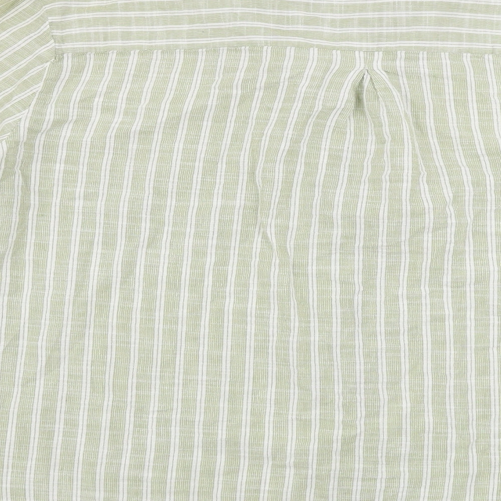 Primark Womens Green Striped Basic Button-Up Size 20