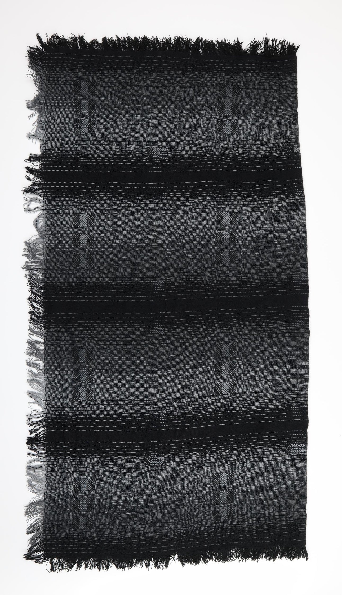 Preworn Womens Black Striped Shawl/Wrap